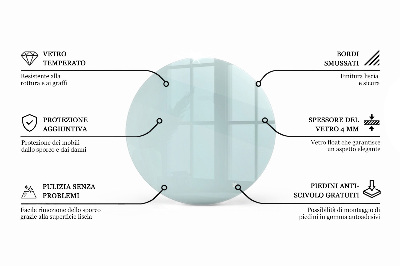 Tavolo piano vetro rotondo Transparente