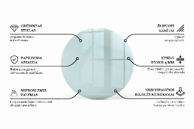 Tavolo piano vetro rotondo Transparente