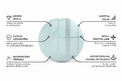 Tavolo piano vetro rotondo Transparente