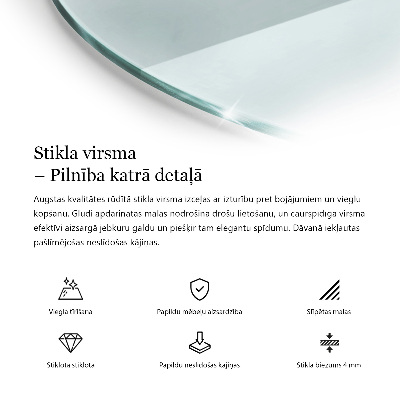 Tavolo piano vetro rotondo Transparente