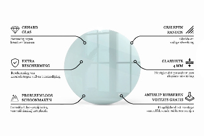 Tavolo piano vetro rotondo trasparente