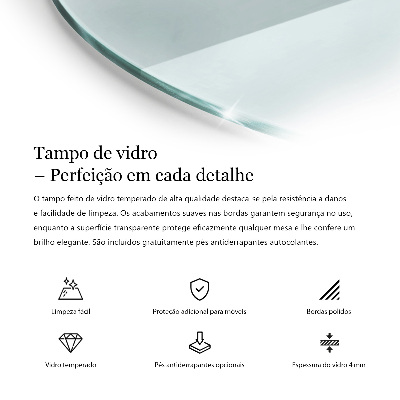 Tavolo piano vetro rotondo Transparente