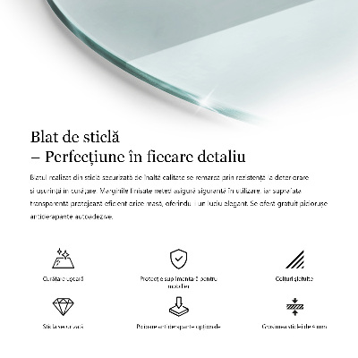 Tavolo piano vetro rotondo Transparente