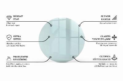 Tavolo piano vetro rotondo Transparente