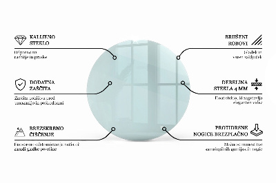 Tavolo piano vetro rotondo Transparente