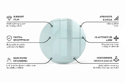 Tavolo piano vetro rotondo Transparente