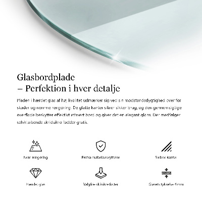 Tavolo piano vetro rotondo Transparente