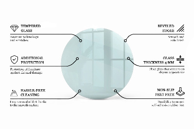 Tavolo piano vetro rotondo Transparente