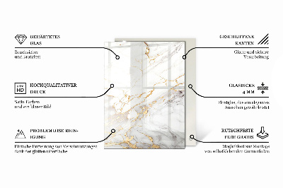 Tavolo piano vetro decorativo con stampa Bianco puro