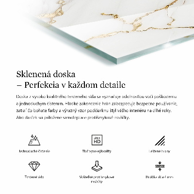 Tavolo piano vetro decorativo con stampa Bianco puro