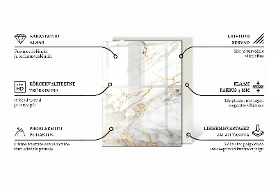 Tavolo piano vetro rettangolare con stampa Elegante nero uniforme