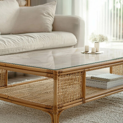 Tavolo piano vetro rettangolare Composizione grafica marmorizzata