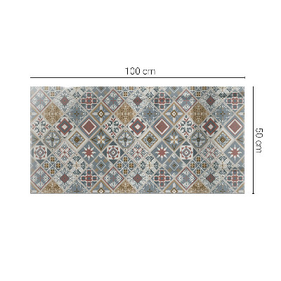 Tavolo piano vetro decorativo con stampa Mosaici decorativi con dettagli