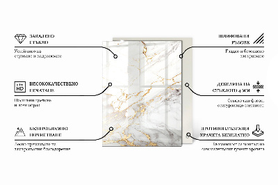 Tavolo piano vetro decorativo con stampa Mosaici decorativi con dettagli