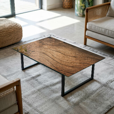 Tavolo piano vetro rettangolare Elegante motivo boschivo