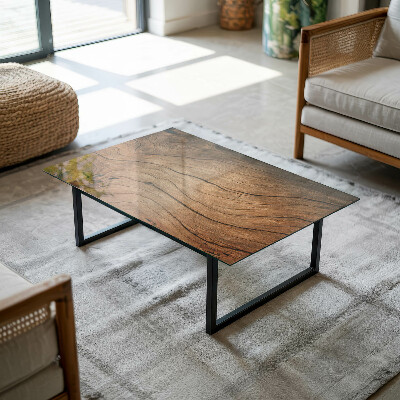 Tavolo piano vetro rettangolare Elegante motivo boschivo