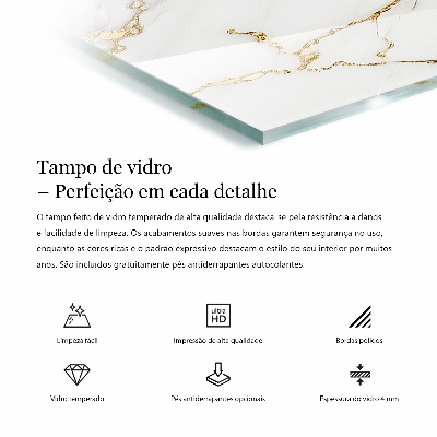 Tavolo piano vetro decorativo con stampa Legno in armonia con la resina