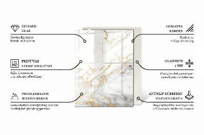 Tavolo piano vetro rettangolare Venature marmorizzate nel design