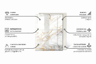 Tavolo piano vetro decorativo con stampa Motivo con texture in pietra