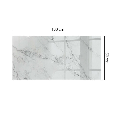 Tavolo piano vetro rettangolare con stampa Motivo che imita il marmo