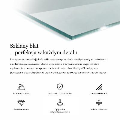 Tavolo piano vetro rettangolare Transparente