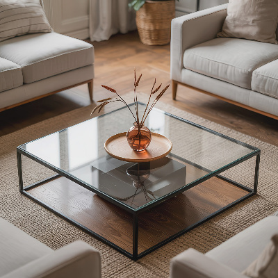 Tavolo piano vetro rettangolare Transparente