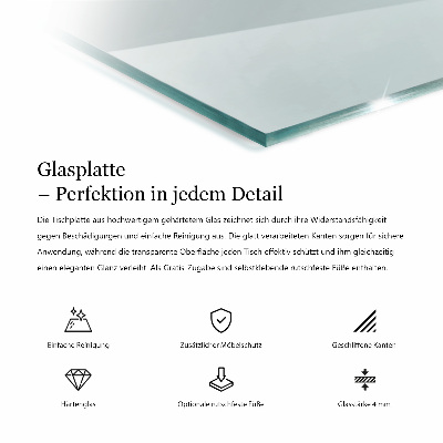 Tavolo piano vetro rettangolare trasparente