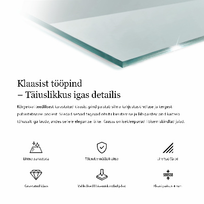 Tavolo piano vetro rettangolare Transparente