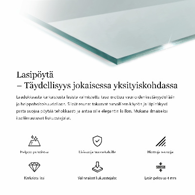 Tavolo piano vetro rettangolare Transparente