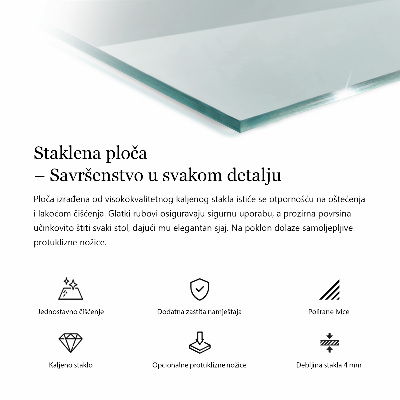 Tavolo piano vetro rettangolare Transparente