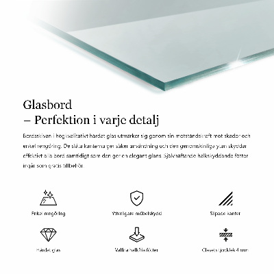 Tavolo piano vetro rettangolare trasparente