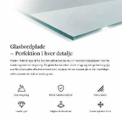 Tavolo piano vetro rettangolare Transparente