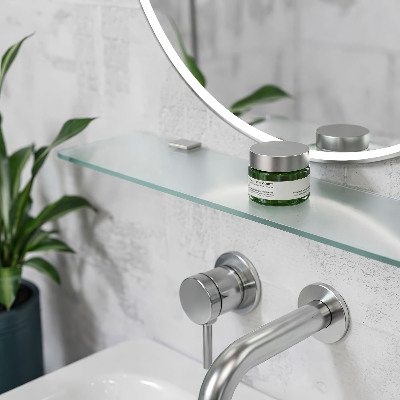 Mensola da bagno in vetro in vetro semitrasparente