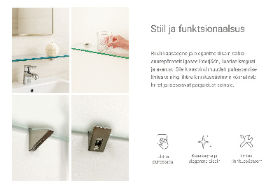 Mensola da bagno in vetro in vetro semitrasparente