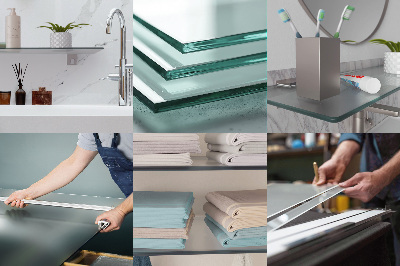 Mensola da bagno in vetro in vetro semitrasparente