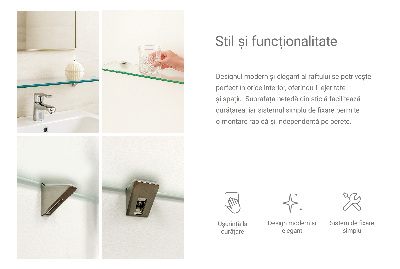 Mensola da bagno in vetro in vetro semitrasparente