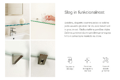 Mensola da bagno in vetro in vetro semitrasparente