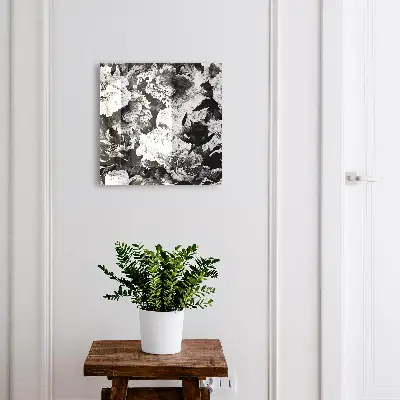 Cassetta portachiavi da parete Fiori bianchi e neri