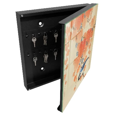 Scatola porta chiavi Uccello e foglie