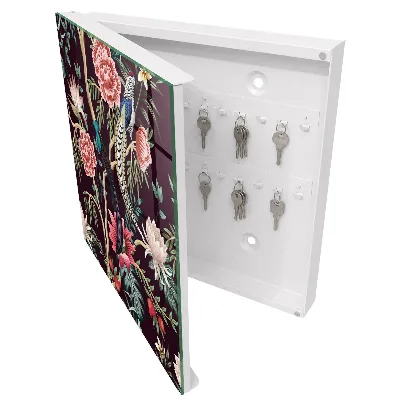 Scatola porta chiavi Fiori e uccelli