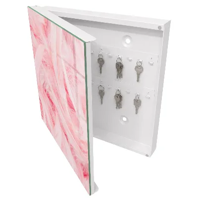 Scatola porta chiavi Piume rosa