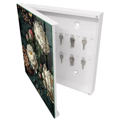 Scatola porta chiavi Fiori di peonia
