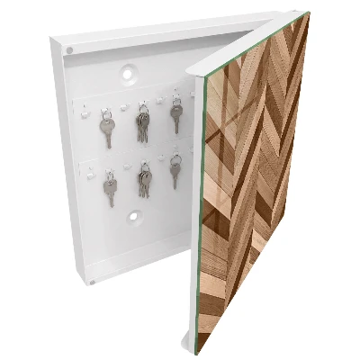 Scatola porta chiavi Spina di pesce in legno