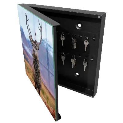 Cassetta portachiavi da parete Cervi in ​​montagna