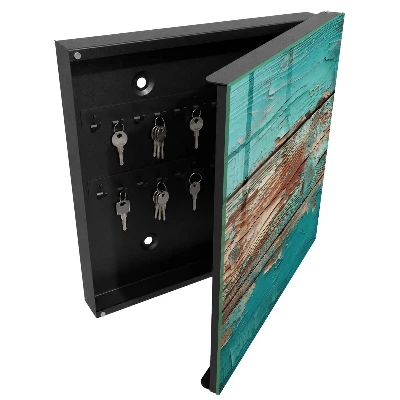 Scatola porta chiavi Legno turchese