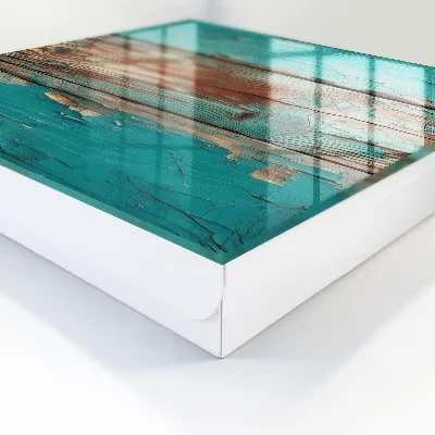 Scatola porta chiavi Legno turchese
