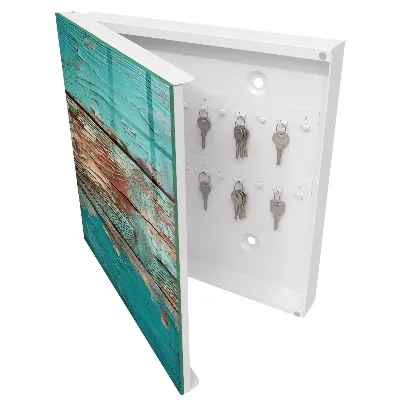 Scatola porta chiavi Legno turchese