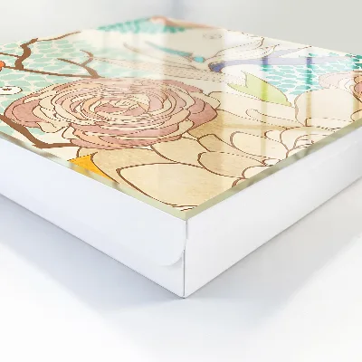 Cassetta portachiavi da parete Fiori astratti