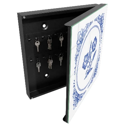 Scatola porta chiavi Fiori blu