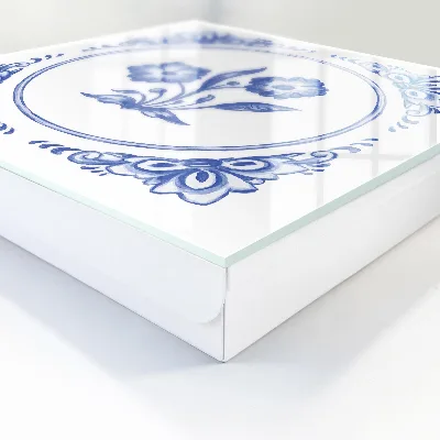 Scatola porta chiavi Fiori blu